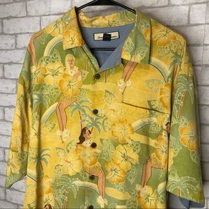 Tommy Bahama 100% Silk Hula Girl Camp Shirt (L)